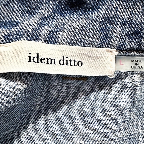 Idem Ditto Denim Cross Front Mini Skirt Size Large - Picture 2 of 4